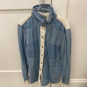 White and Blue Denim Shirt